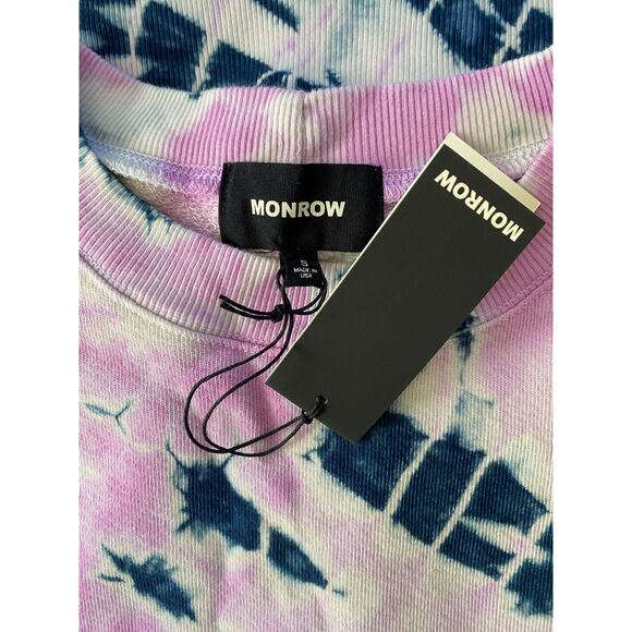 MONROW Bamboo Burst Tie Dye Boxy Sweatshirt - Picture 11 of 13